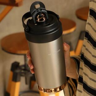 陶瓷内胆保温杯双饮口女士简约值2025颜500ml高水杯子新款咖啡杯