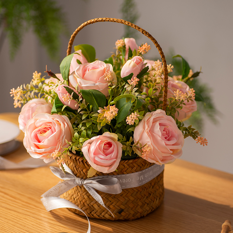 塑料花束假花仿真花装饰客厅摆件花艺用品餐桌花摆花向日葵花篮