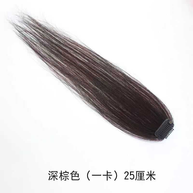 真发片手织垫高垫发根增发片隐形头顶蓬松头型假发片蓬蓬贴 自然