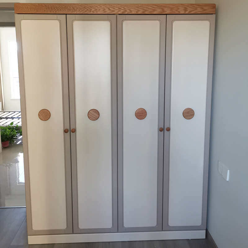 全实木原木家用大衣柜2卧室收纳儿童门衣橱柜柜3门4木质门