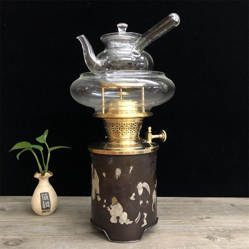 空气灯茶炉茶灯八仙图煤油炉酥油煮茶器煮茶灯功夫茶具烧水炉