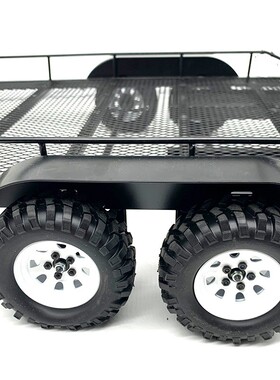 TRX4 KM2 D90 SCX10 1/8 1/10双轴金属拖车 攀爬车用平板拖车通用