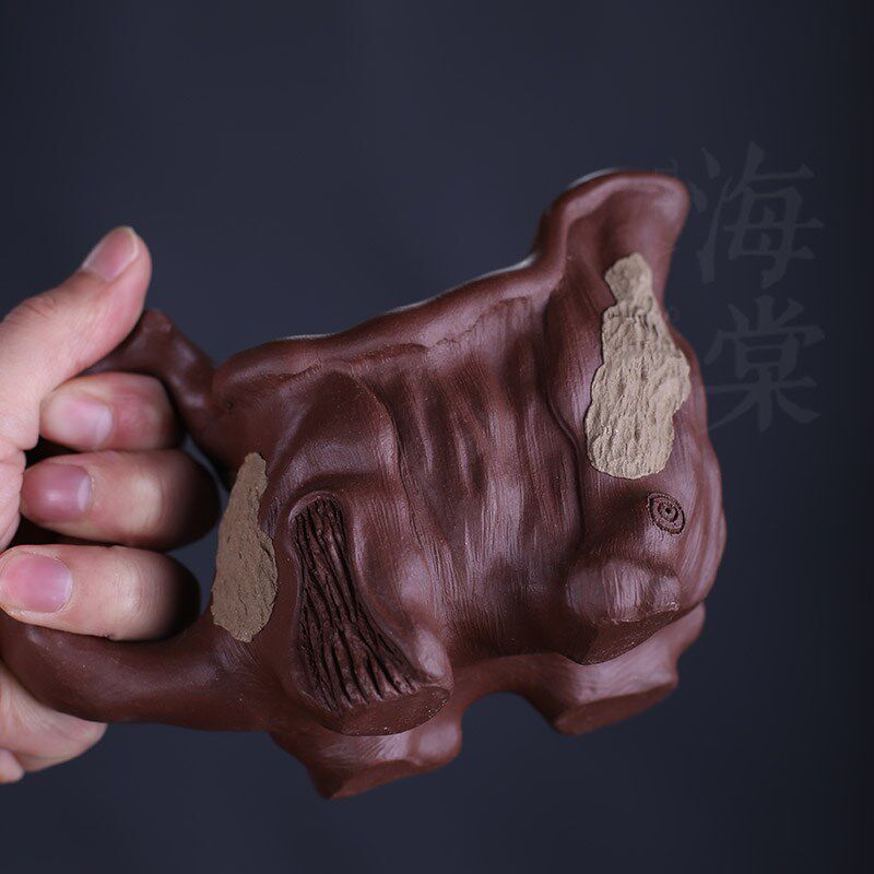 仿生树桩公道杯紫砂  全手工杯分茶器  设计感茶海功夫公杯