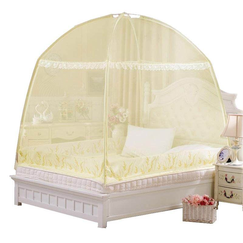 帐篷式蚊帐三开门拉链1.2蒙古包1.5m1.8m蚊帐有家用床底底无米