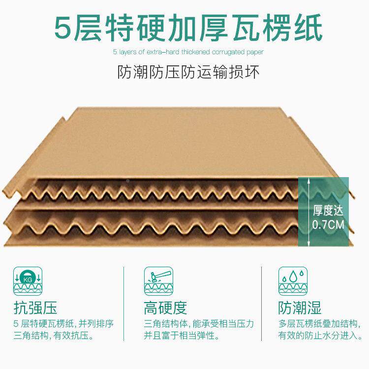 搬家快纸箱打包纸箱子递加厚硬打包加PIQ整理箱包装纸箱大箱纸板