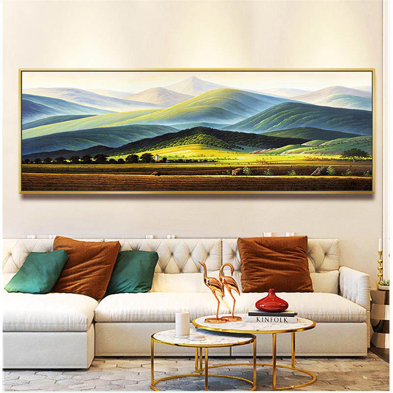 巨人山背有靠山招财客厅背景墙装饰画办公LH-86画室壁画画沙卧室