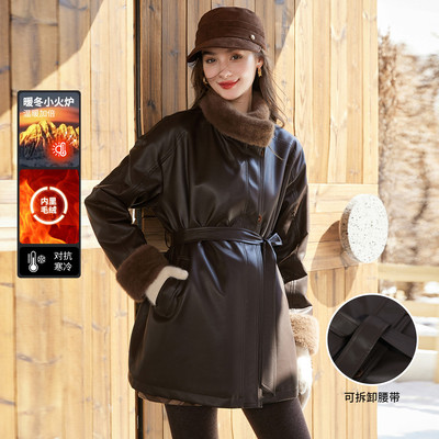 【专柜大清仓】&白鹿语仿貂毛仿皮毛绒大衣立领外套BX20332