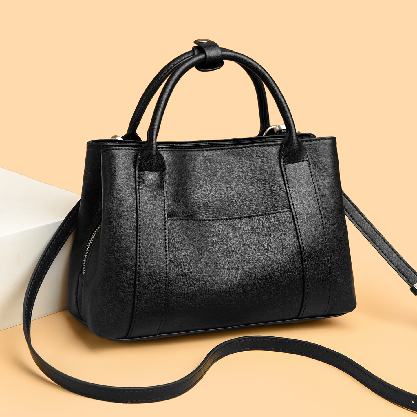 琳蒂袋鼠真皮女包2026新款大容量托特包头层牛皮斜挎包手提妈妈包