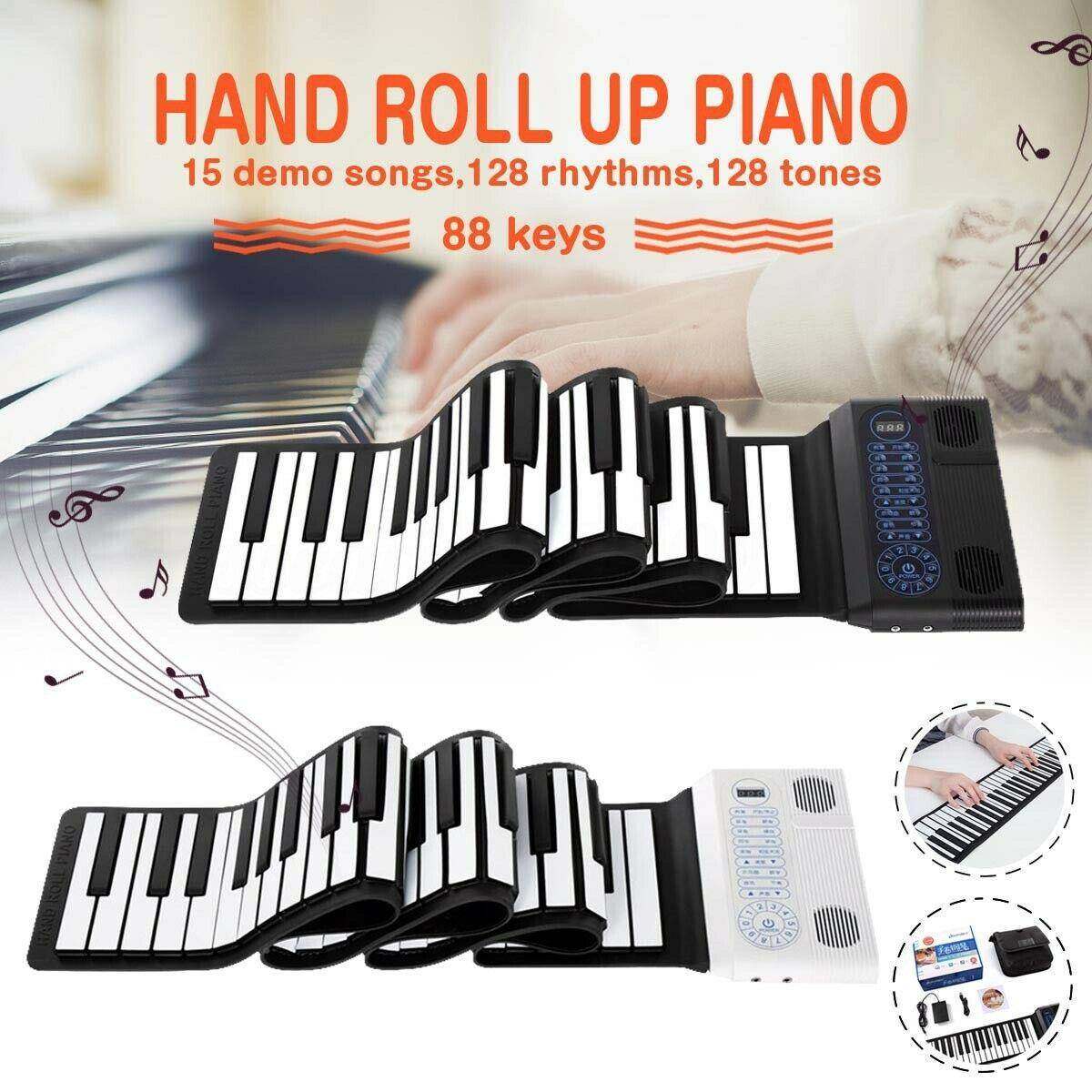 叠钢琴8手8键便子携钢S3088琴智能跟弹电子钢琴卷折电钢琴