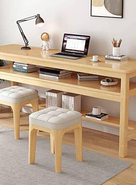 极窄书桌40352cm实木家简长条约字靠墙卧室双人电桌脑桌用学生学