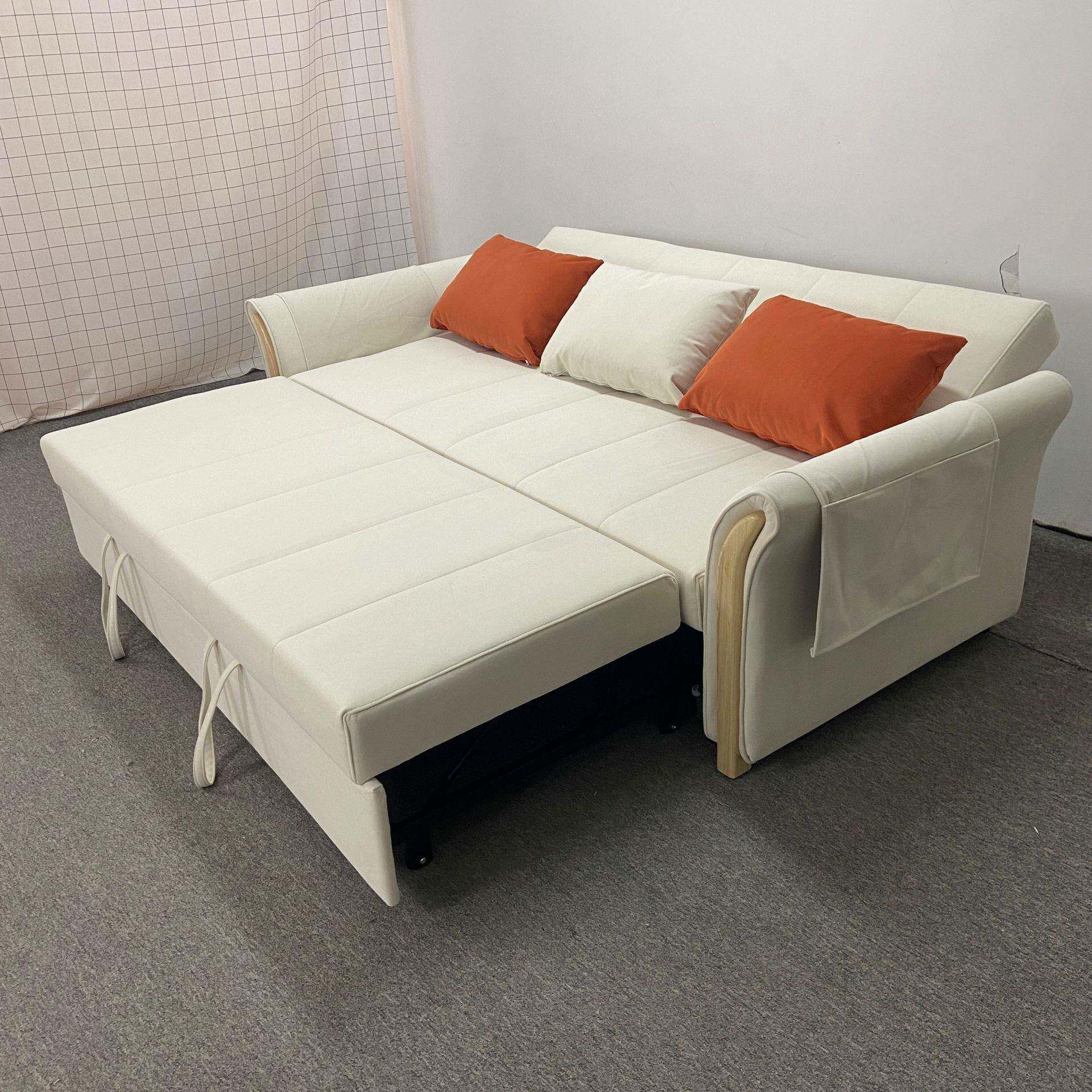 可折叠沙发床VAK两用功多能小户型新客厅公寓直排抽拉式红小清网