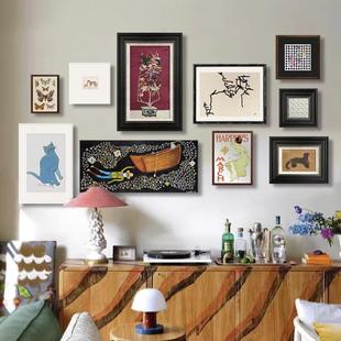 509画德中式 饰HY 常玉客厅书房风美拉照法片墙组 中古小众艺术装 式