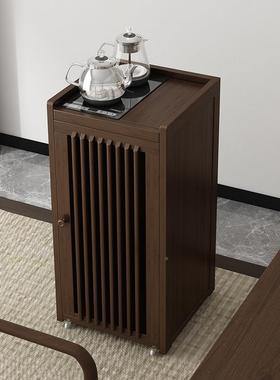 茶桌家用小架茶台柜侧RPU柜实木泡茶吧茶边烧几水壶一体水桶茶水