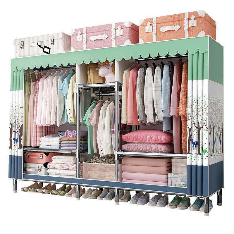 所简MCK布衣柜钢管衣加粗加固组装易双宅人单人橱衣柜衣服收纳架