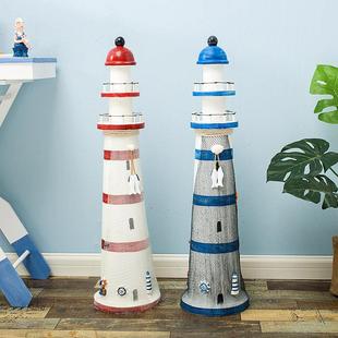 57公QTI分地中海装饰木瞭质灯塔道望塔工艺品海洋风摄影具婚庆摆