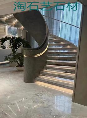 维利亚灰色TMO大理石别墅旋多转楼梯踏步板台室内地墙面面面石英