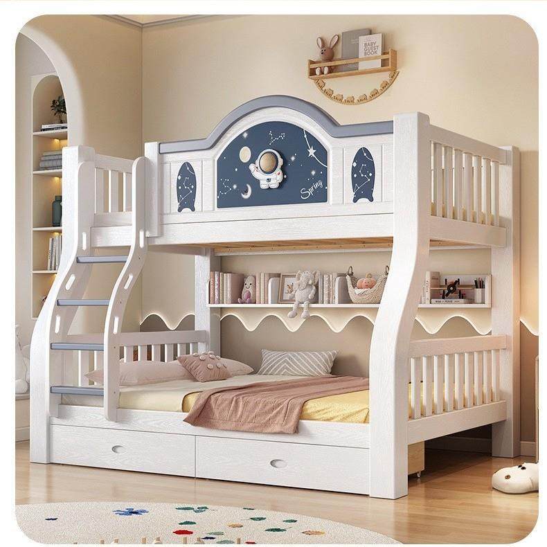 木儿童上下铺上下床实高低床双VWE加厚人子母床两高低子层母床小