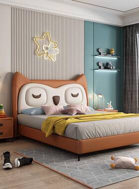科技布IIX床现代简布艺床儿童床约.2米1.5软米床体1床卡通床男孩