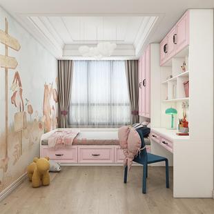 儿童房榻榻米柜书柜一CX A08体小衣型床连书组桌书架次卧户1.2米1