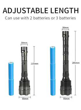 45W365nm紫外18650手电筒鉴定钱币紫光灯固化荧光琥珀ZWB2黑镜片