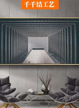 凝注视角 现代简约建筑装饰画大幅工业风办公室挂画横幅别墅壁画