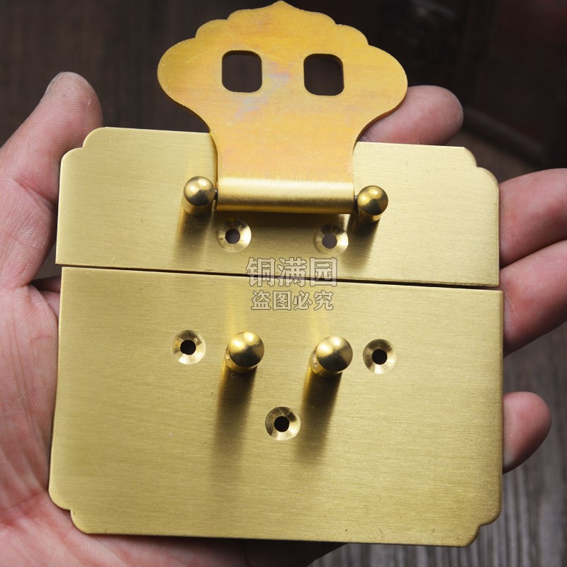 樟木箱子旧锁扣搭扣方形箱扣老式家具古铜锁片配铜锁中式仿古挂锁