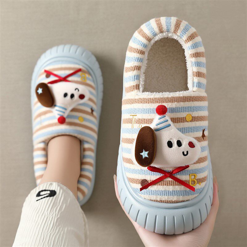 踩屎感棉拖鞋女冬季包跟2025新款卡通室内家居毛绒保暖儿童棉鞋男