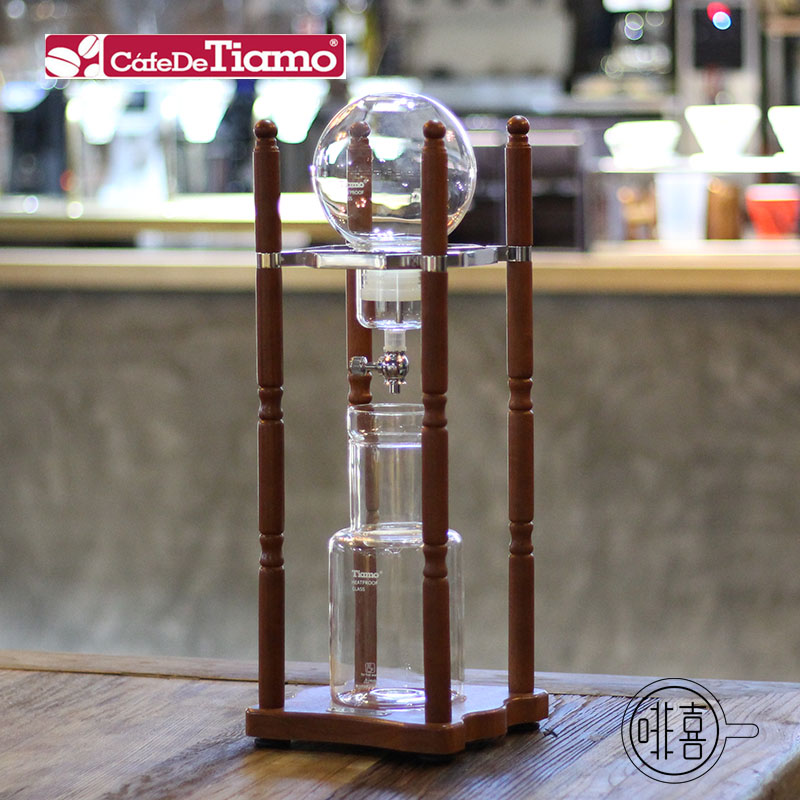 TIMO冰滴咖啡壶冰酿咖啡壶家用商用冰滴壶冷萃咖啡壶10杯原木架