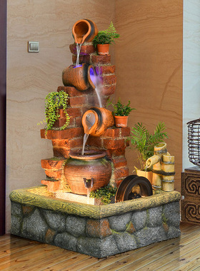 假山流水喷泉摆件循环水庭院花园鱼池布置露台室内景观造景装饰品