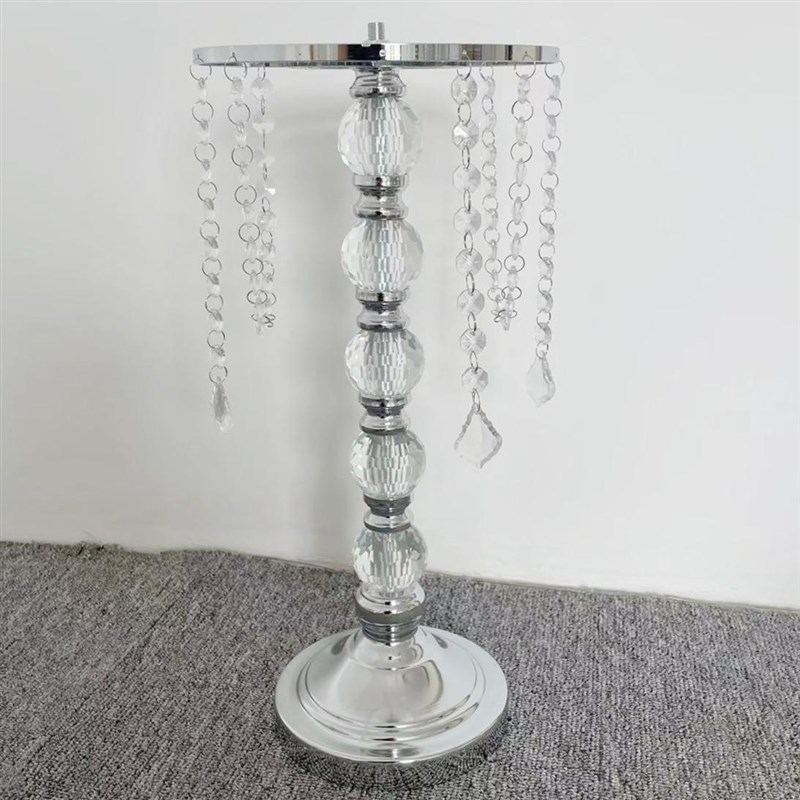 婚礼堂宴会厅欧式水晶珠帘桌花架子家居花瓶婚礼现场布置电镀路引