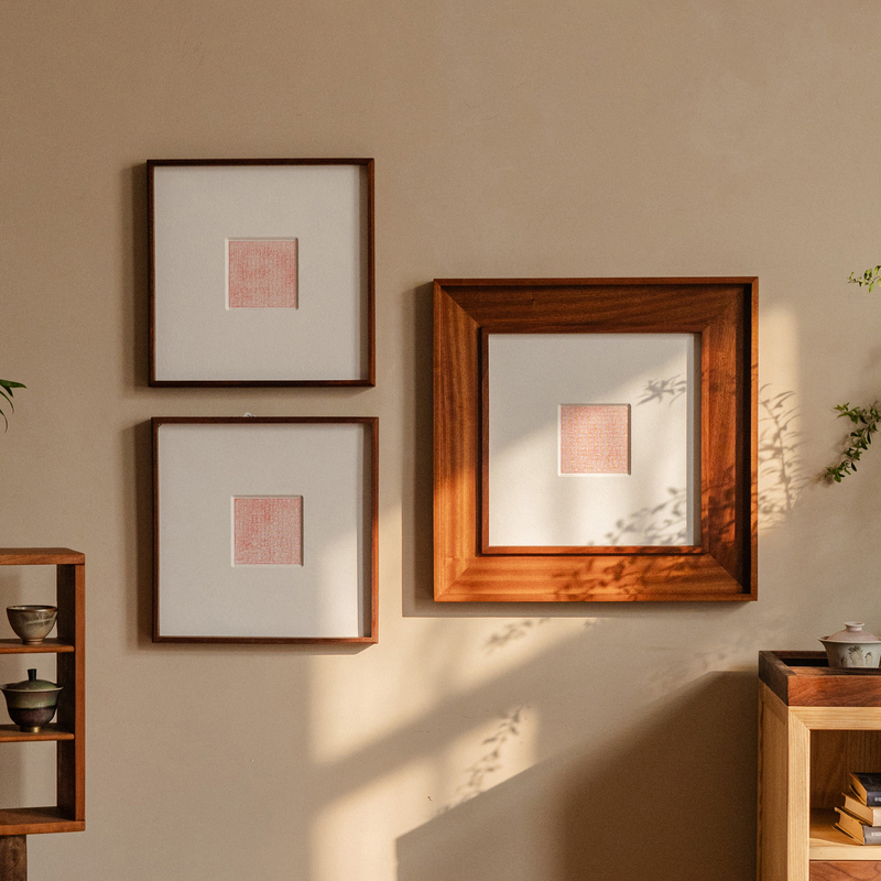 岩璞艺术现代装饰画佑宅纳福客厅茶室民宿背景墙高级实木经文挂画