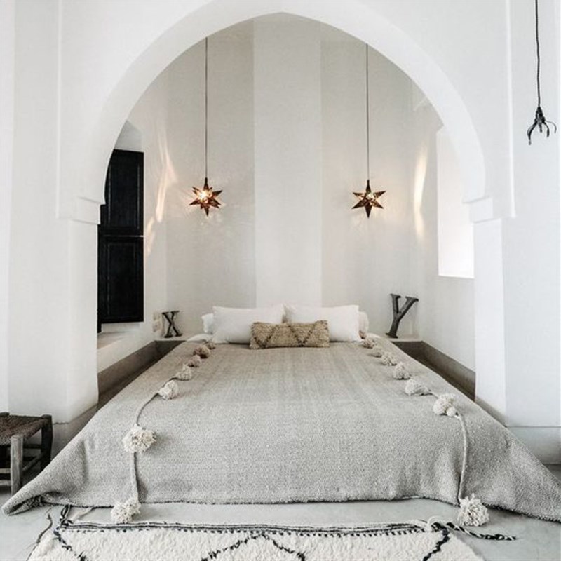 Roomology摩洛哥手工羊毛Pompom毛球盖毯