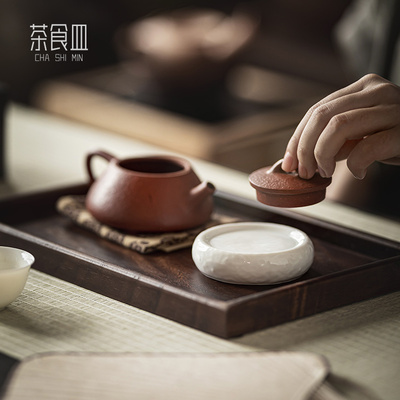 紫砂盖置高端壶承盖托壶垫杯垫中式复古精致茶宠茶室桌面装饰摆件
