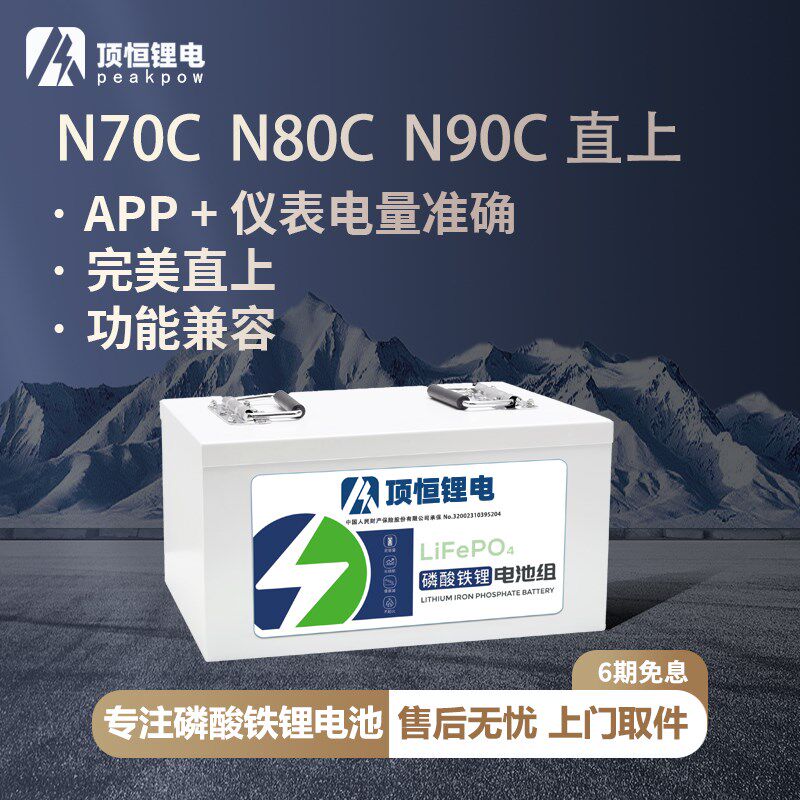 顶恒 电动车N系E系磷酸铁锂电池 N70CN80C 60V72V E80C锂电池