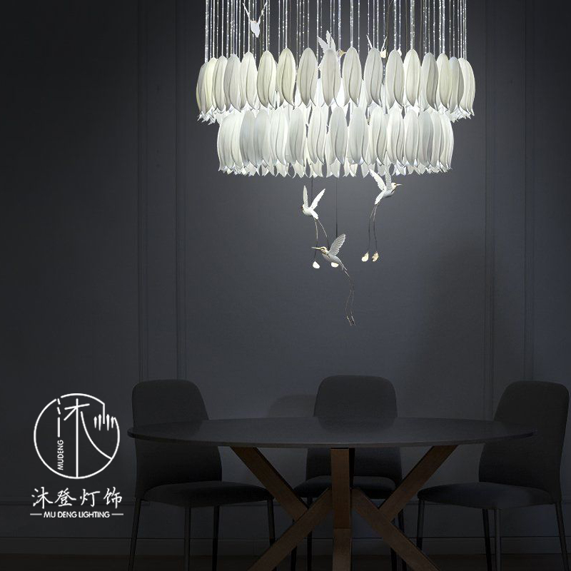 sagarti风格陶瓷郁金香吊灯客厅售楼部楼梯卧室餐厅铃兰花朵灯饰