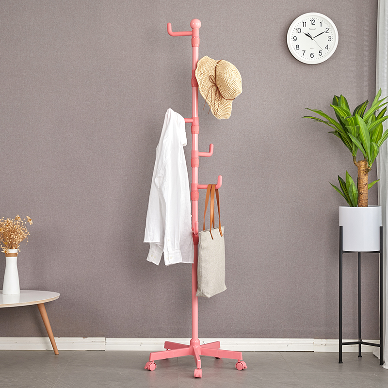 亿加亿简易衣架卧室不锈钢单杆挂衣架室内可移动落地门厅衣帽架