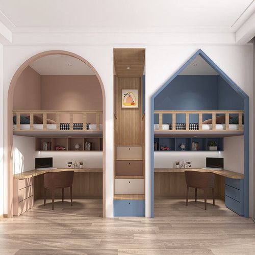 一儿一女一间房隔断床设计两个孩子一间房隔两间床一屋两个床定制