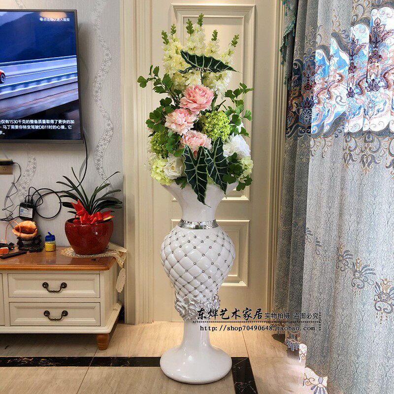 树脂欧式落地大花瓶仿真插花艺套装摆件客厅样板间酒店装饰工艺品