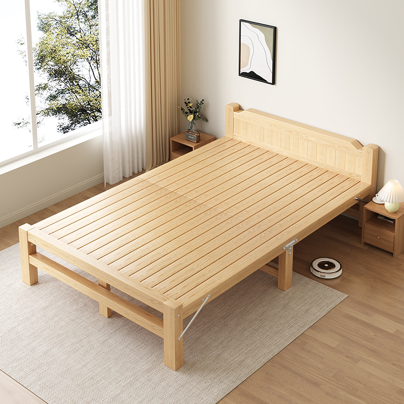 全实木床家用床架出租房经济型小户型简易双人床1.5米单人床1米宽