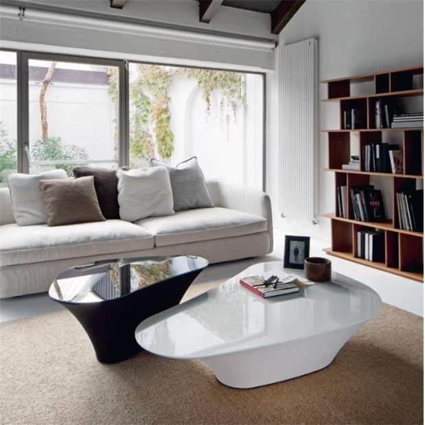 轻奢异形玻璃钢高低茶几组合酒店别墅家用咖啡桌边几角几户外桌子