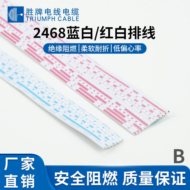 东莞胜牌 线束线 2468-26A/9P红白蓝白排线 单头双头端子线