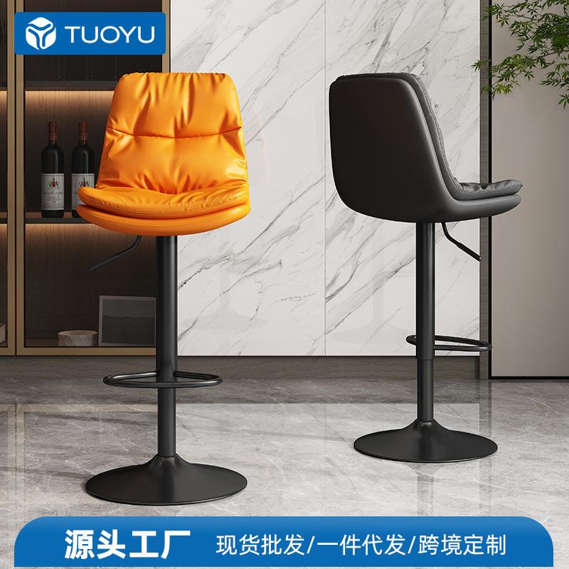 吧台椅升降酒吧椅子收银台家用吧椅靠背高凳子前台吧凳轻奢高脚凳