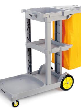 超宝D-11灰色带盖酒店物业保洁车多用途清洁收纳车手推车