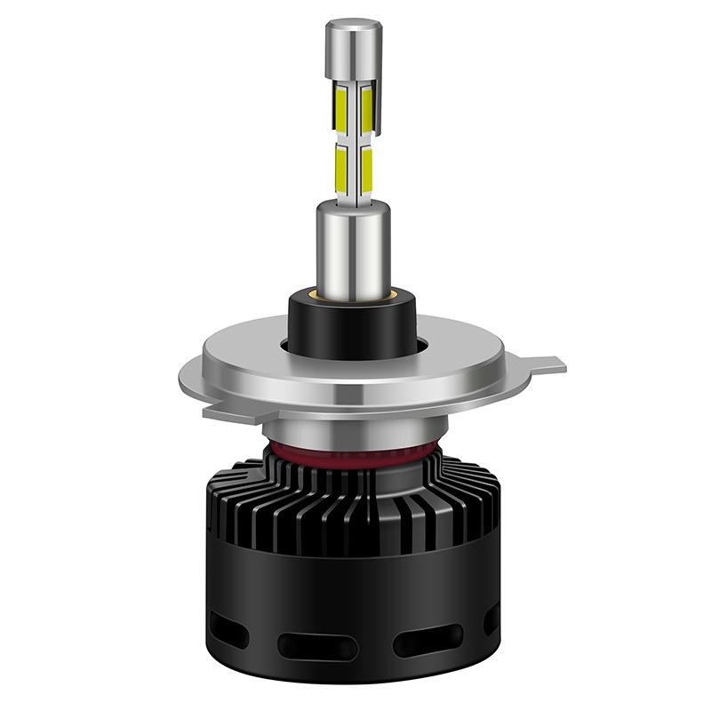 新款四面发光LED汽车大灯热管全铜一体式设计55W足功率H4汽车灯泡