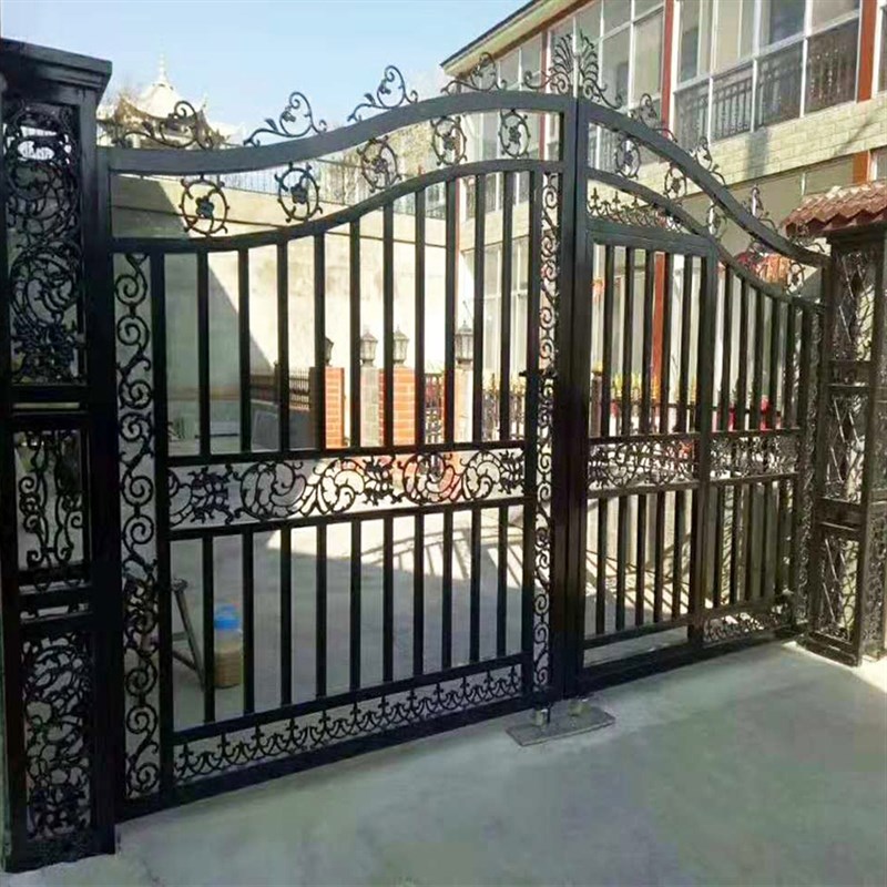 铁艺大门农村大铁门别墅院子开四开家用乡村对开门铁大门庭院门