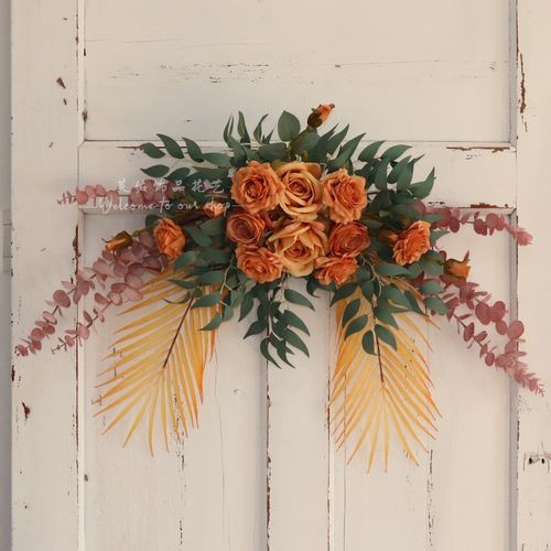 新款仿真花艺壁挂门楣花窗户装饰家居软装装饰场景布置背景墙假花