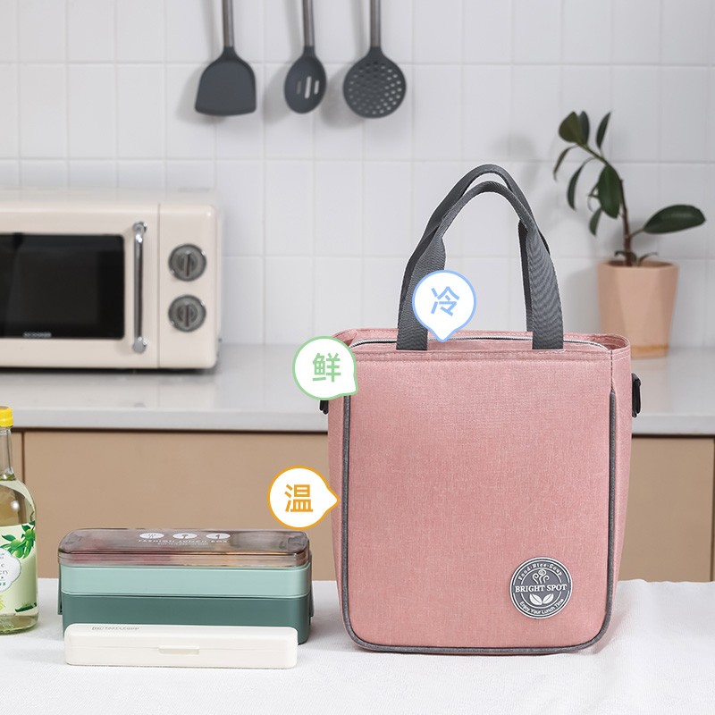 保温手提饭盒袋子防水铝箔纸上班族学生饭盒包手提便当斜挎保温袋