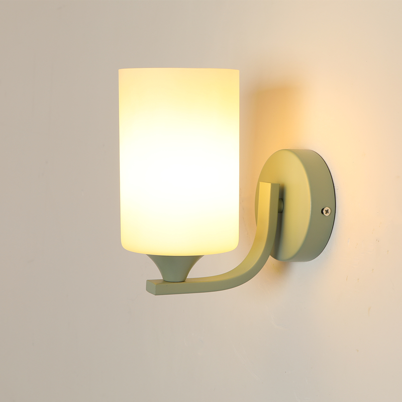 简约现代卧室床头壁灯遥控客厅背景墙灯绿色奶油风楼梯走廊过道灯