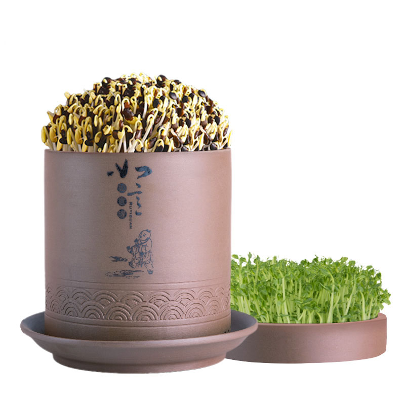 【非遗】耕云社生豆芽机家用发豆芽盆器陶瓷紫砂豆芽罐桶生黄绿豆