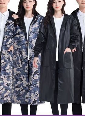干活穿的罩衣加绒加厚过膝加长款工作服防水围裙大人冬天男女罩衣